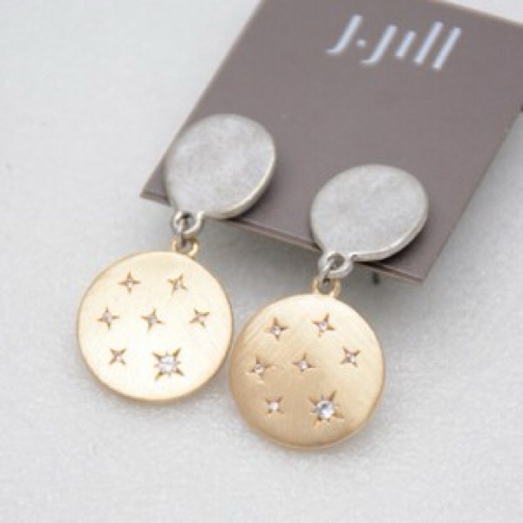 J Jill Elegant Gold And Silver Star Earrings 12$